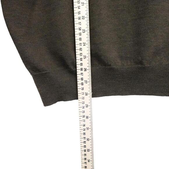 Pronto Uomo Sweater Mens XL Chocolate Brown Pure Virgin Wool Collared 1/4 Button - Picture 4 of 6